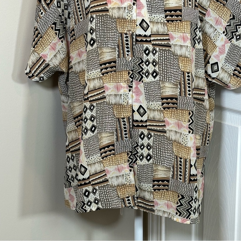 Notations Multicolor Patterned Button Down Size 1… - image 3